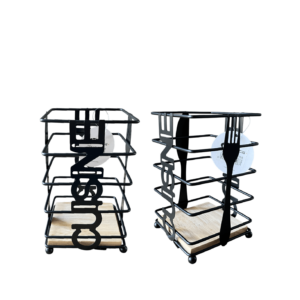 PORTA VAJILLA DE  METAL/MADERA JO-108 48/1