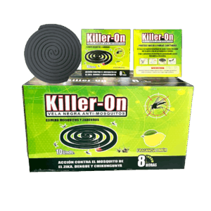 VELA DE MOSQUITO NEGRA FRAGANCIA LIMÓN KILLER-ON 60/1 TQ-03