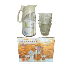 SET DE JARRA CON VASO DE CRISTAL 5PCS JO-270 12/1