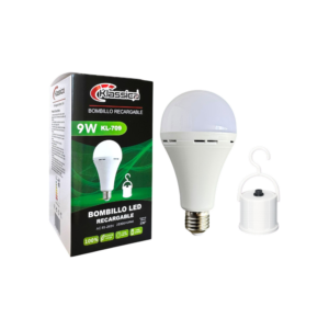 BOMBILLO RECARGABLE CON TIC TAC REDONDO 9WATT KL-709 100/1